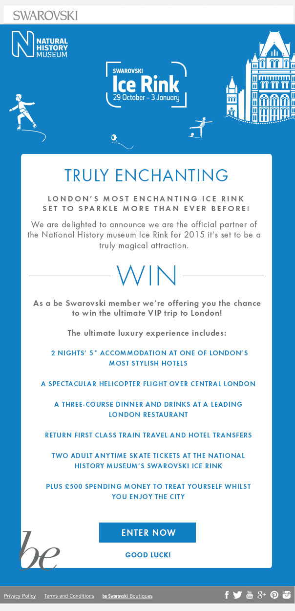 Swarovski 'Truly Enchanting' VIP London Prize Promotion Element